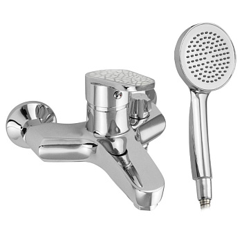 Смеситель БРИМИКС  д/ванной шар кор. нос 3210 ручка с белой мозаикой